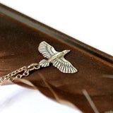 Ascot Stickpin - Ornate Raven Bird Design Silver Lapel Pin Accessory