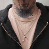 Sterling Silver Pendant Grim Reaper Necklace - Dark Gothic Silver Scythe Jewelry