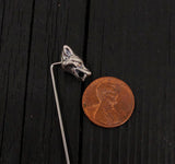 Wolf Ascot Stickpin in Sterling Silver