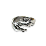 Sterling Silver Greyhound Ring – Sculptured Wrap Band with Oxidized Finish