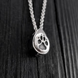 Dog Paw Print Pet Cremation Necklace – Pet Memorial Jewelry