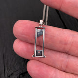Guillotine Charm Pendant - Small Bronze Jewelry With Three Dimensional Detail