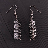 Snake Vertebrae Earrings – Sterling Silver, Delicate 3D Reptile Bone Accessories