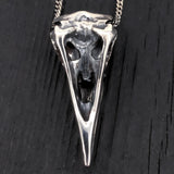 Raven Skull Necklace - Detailed Raven Pendant With Patina Effect Bronze Necklace