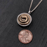Coiled Snake Cremation Necklace – Bronze Memorial Urn Pendant