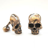 Skull Cufflinks Silver - Sterling Human Skull Jewelry by Moon Raven Designs