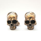 Skull Cufflinks Silver - Sterling Human Skull Jewelry by Moon Raven Designs