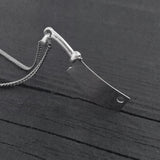 Skull Cleaver Pendant Necklace Gothic Jewelry, Sterling Silver Charm Solid 925 Silver, Unisex
