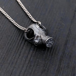 Gas Mask Necklace in Solid Sterling Silver Steampunk Gas Mask Pendant