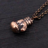 Boxing Glove Necklace - Solid Bronze Pendant Combat Sport Jewelry Gift