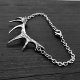Elk Antler Necklace – Hand Carved Antler Jewelry with Oxidized Silver Finish