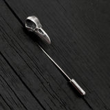 Sterling Silver Raven Skull Ascot Pin