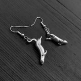 Diving Sea Otter Earrings – Sterling Silver Animal Jewelry by Moon Raven Designs