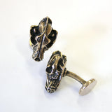 Human Skull Cuff Links – Solid Bronze Skull Bone Accessories