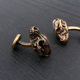Human Skull Cuff Links – Solid Bronze Skull Bone Accessories