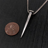 Sterling Silver Arrowhead Pendant - Coffin Nail Necklace by Moon Raven Designs Gothic Jewelry