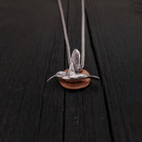 Sterling Silver Necklace - Hummingbird Pendant With Delicate 3D Bird Charm