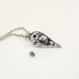 Sterling Silver Raven Cremation Necklace – Memorial Urn Pendant