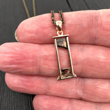 Bronze Guillotine Charm Pendant Necklace Rustic Oxidised Finish Protest Jewelry