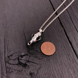 Fox Skull Pendant Necklace - Oxidized Stainless Steel Charm