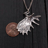 Moose Antler Necklace – Sterling Silver Rustic Style Animal Pendant Jewelry