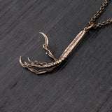 Bird Claw Necklace - Bronze Lariat Chain With Avian Claw Pendant | Moon Raven Designs