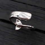 Sperm Whale Ring – Adjustable Silver Nautical Style Ring by Moon Raven Designs