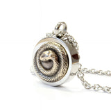 Coiled Snake Cremation Necklace – Bronze Memorial Urn Pendant