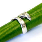 Dolphin Wrap Ring – Sterling Silver Animal Band, Nature Inspired Ocean Jewelry