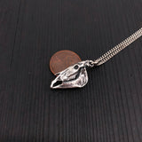 Horse Skull Pendant Sterling Silver Charm - Unique 3D Equestrian Jewelry Gift