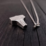 Sterling Silver Mjolnir Urn Necklace, Thor's Hammer Memorial Pendant