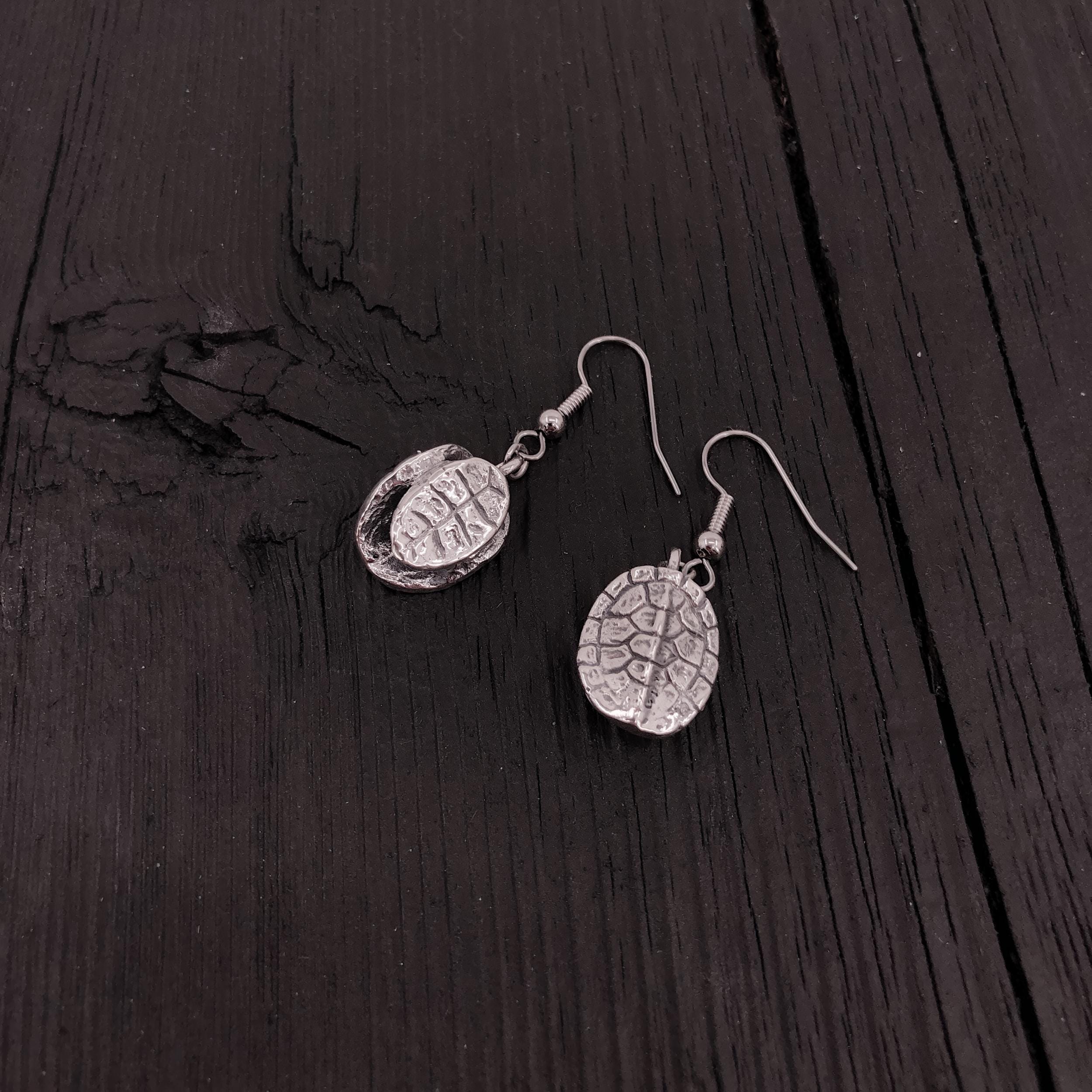 Turtle Shell Earings Turtle Shell Earrings - Moon Raven Designs Sterling Silver