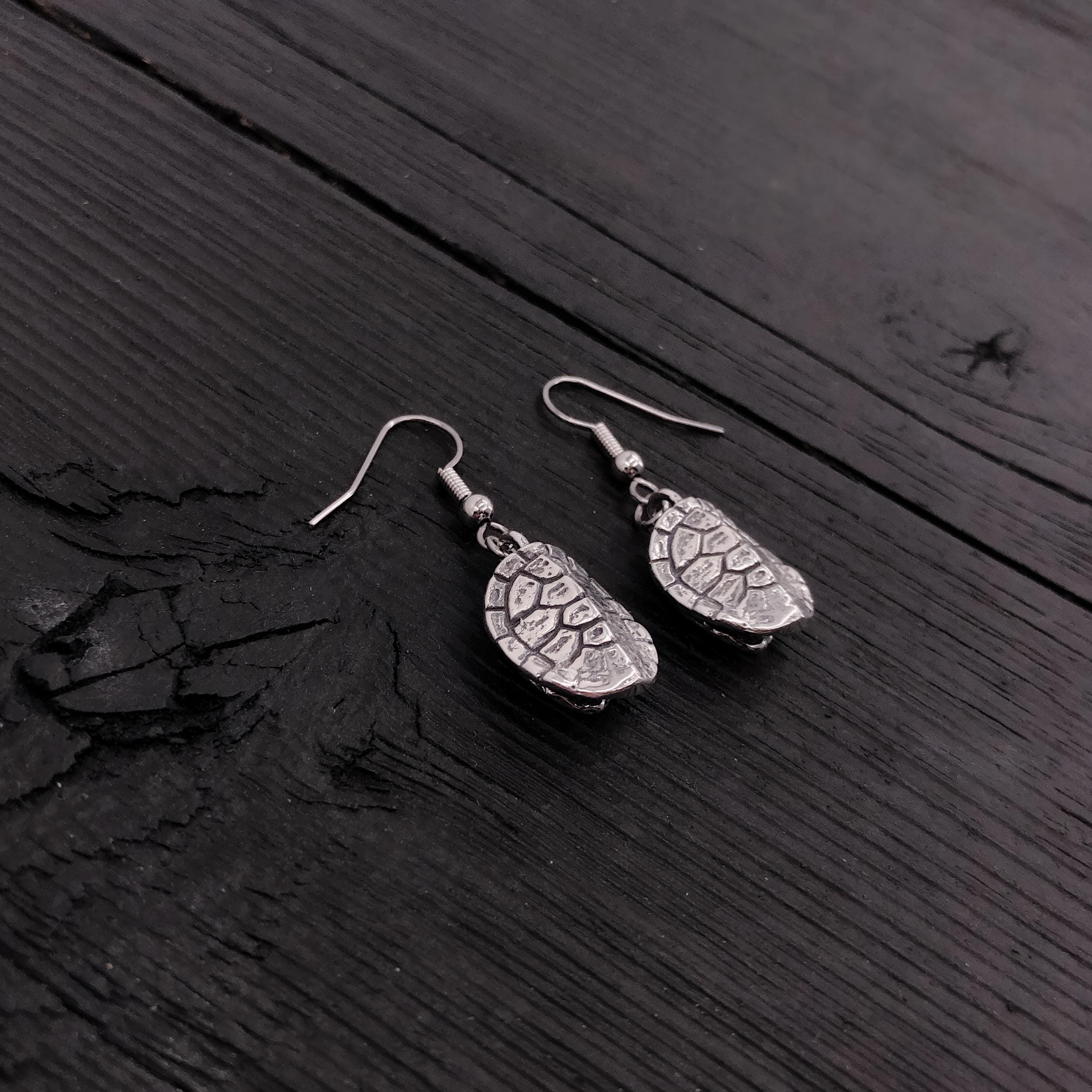 Turtle Shell Earings Turtle Shell Earrings - Moon Raven Designs Sterling Silver