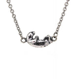 Sterling Silver Otter Pendant - Hand Polished Wildlife Jewelry Gift by Moon Raven Designs