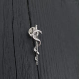 Rod Of Asclepius Lapel Pin in Solid Stainless Steel