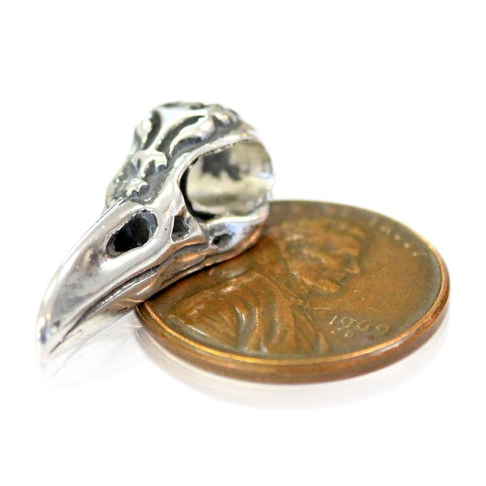Raven Skull Bracelet Bead Sterling Silver – Moon Raven Designs