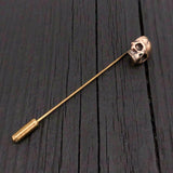 Solid Bronze Human  Skull Ascot Stickpin Stick Pin Ascot Skull Pin