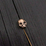 Solid Bronze Human  Skull Ascot Stickpin Stick Pin Ascot Skull Pin