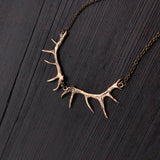 Imperial Elk Antler Choker Bib Necklace - Solid Bronze